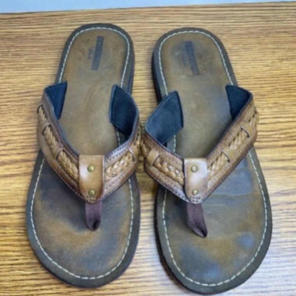 COLLECTIONS BY CLARK Women's Honey Brown FENNER NERICE Flip Flop Sandals Size 9M